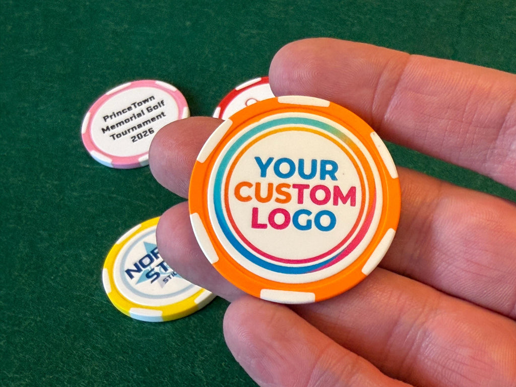 Custom UV Printed Poker Chips – Full Color Logo, Photo, Text (Groomsmen Gifts)