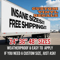 Custom Giant Vinyl Decals, 36 and 46 Inches Tall