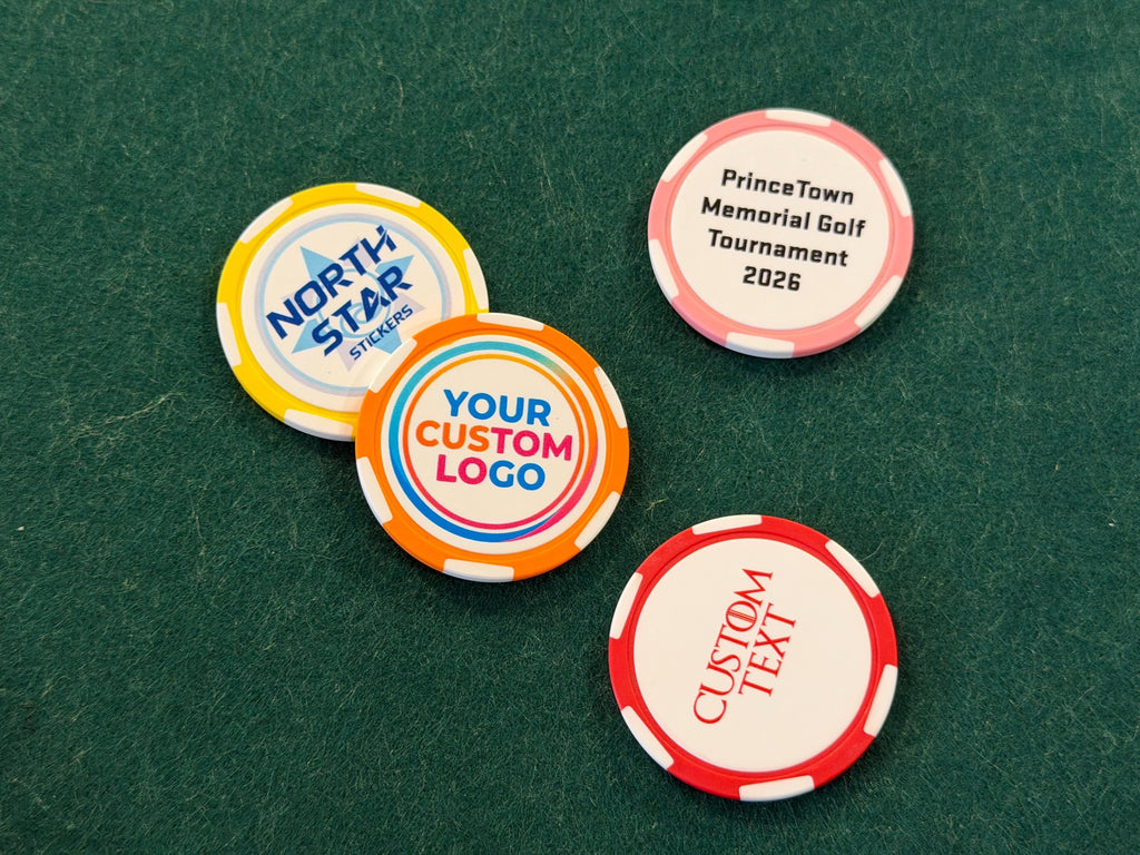 Custom UV Printed Poker Chips – Full Color Logo, Photo, Text (Groomsmen Gifts)
