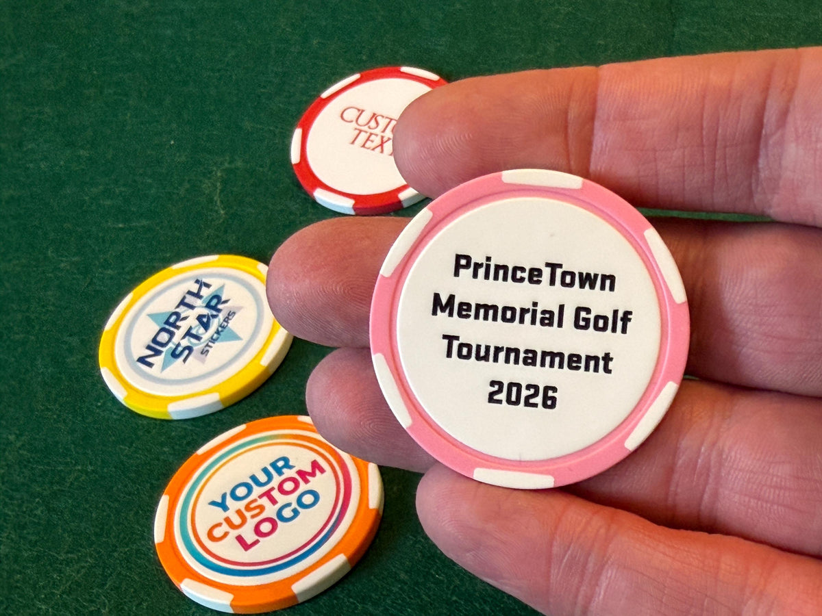 Custom UV Printed Poker Chips – Full Color Logo, Photo, Text (Groomsmen Gifts)