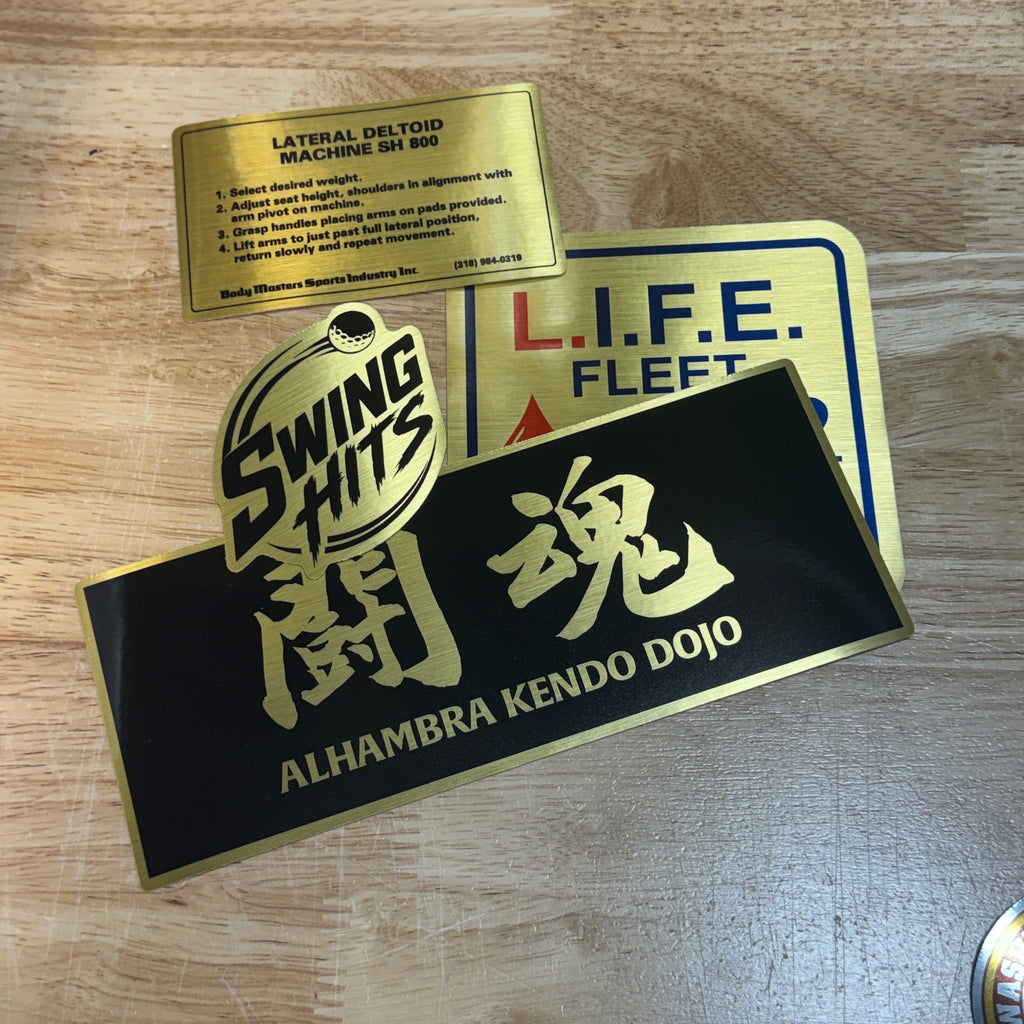 Brushed Gold Custom Die-Cut Vinyl Stickers – Instant Proofing