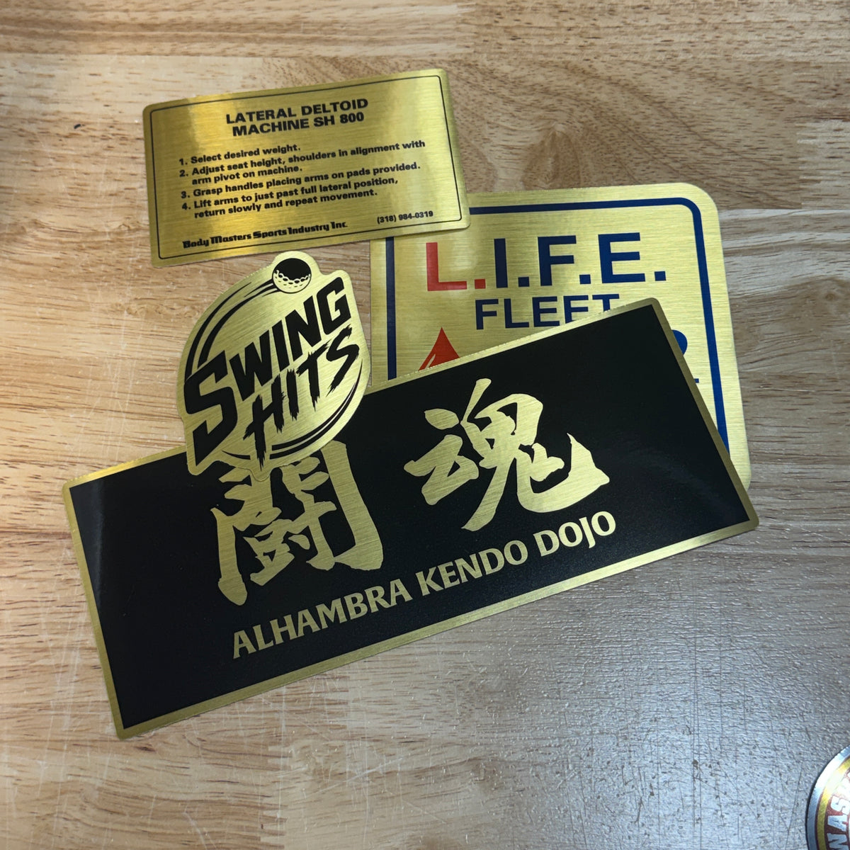 Brushed Gold Custom Die-Cut Vinyl Stickers – Instant Proofing