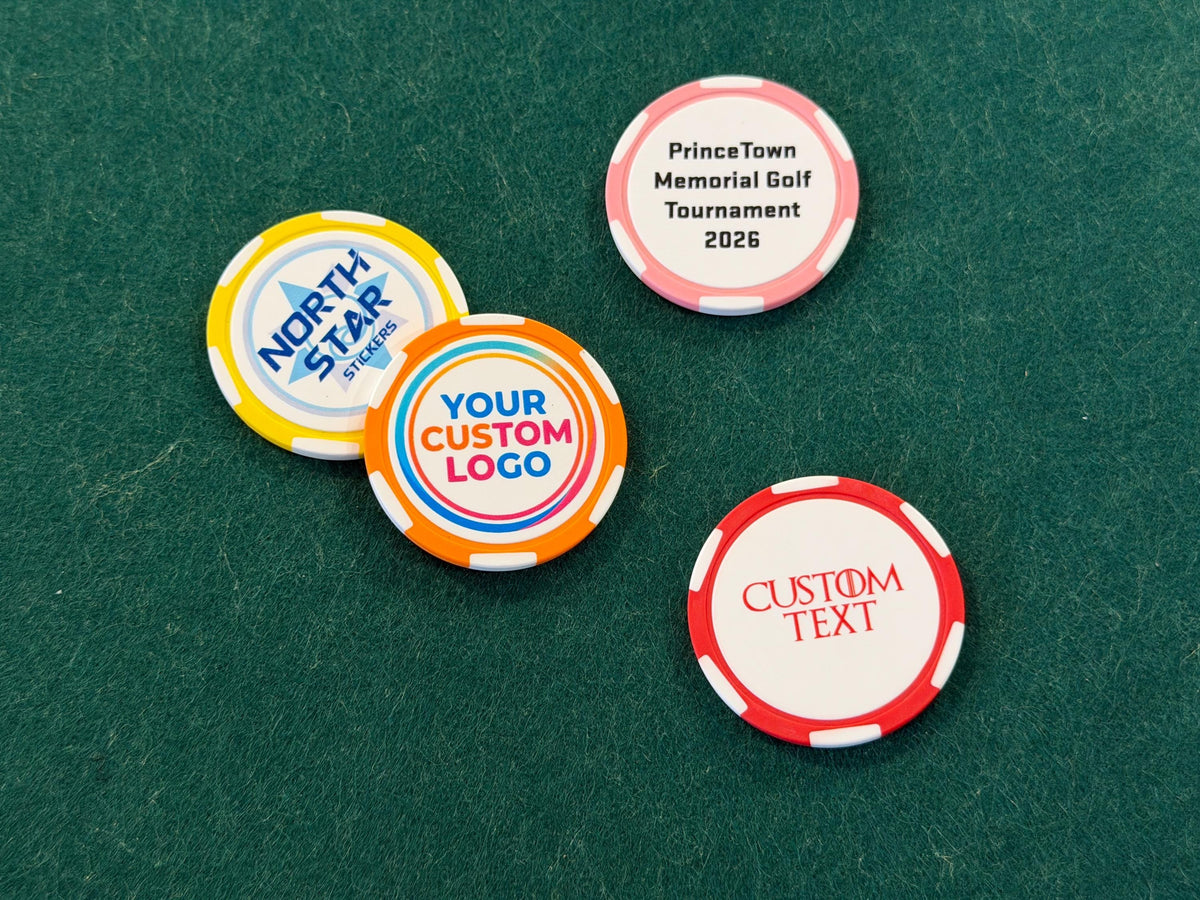 Custom UV Printed Poker Chips – Full Color Logo, Photo, Text (Groomsmen Gifts)