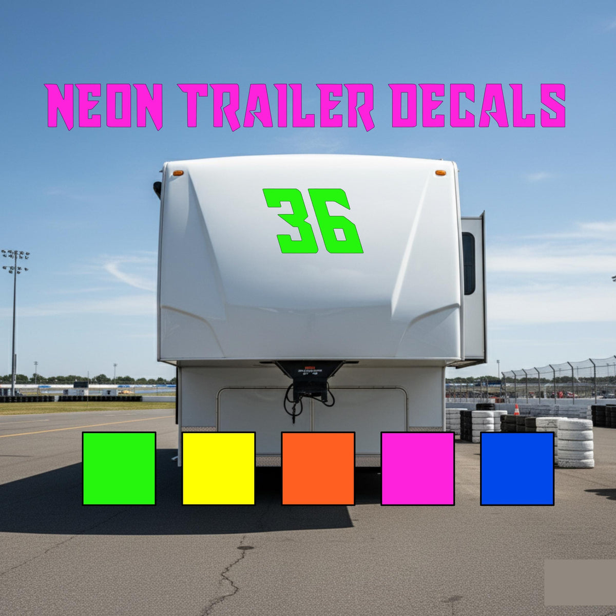 Custom Large Neon Vinyl Decals up to 12 Feet Long