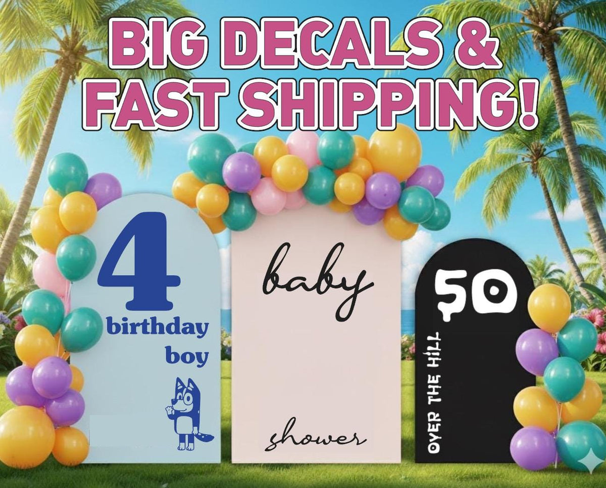Custom Vinyl Backdrop Decals for Parties and Events
