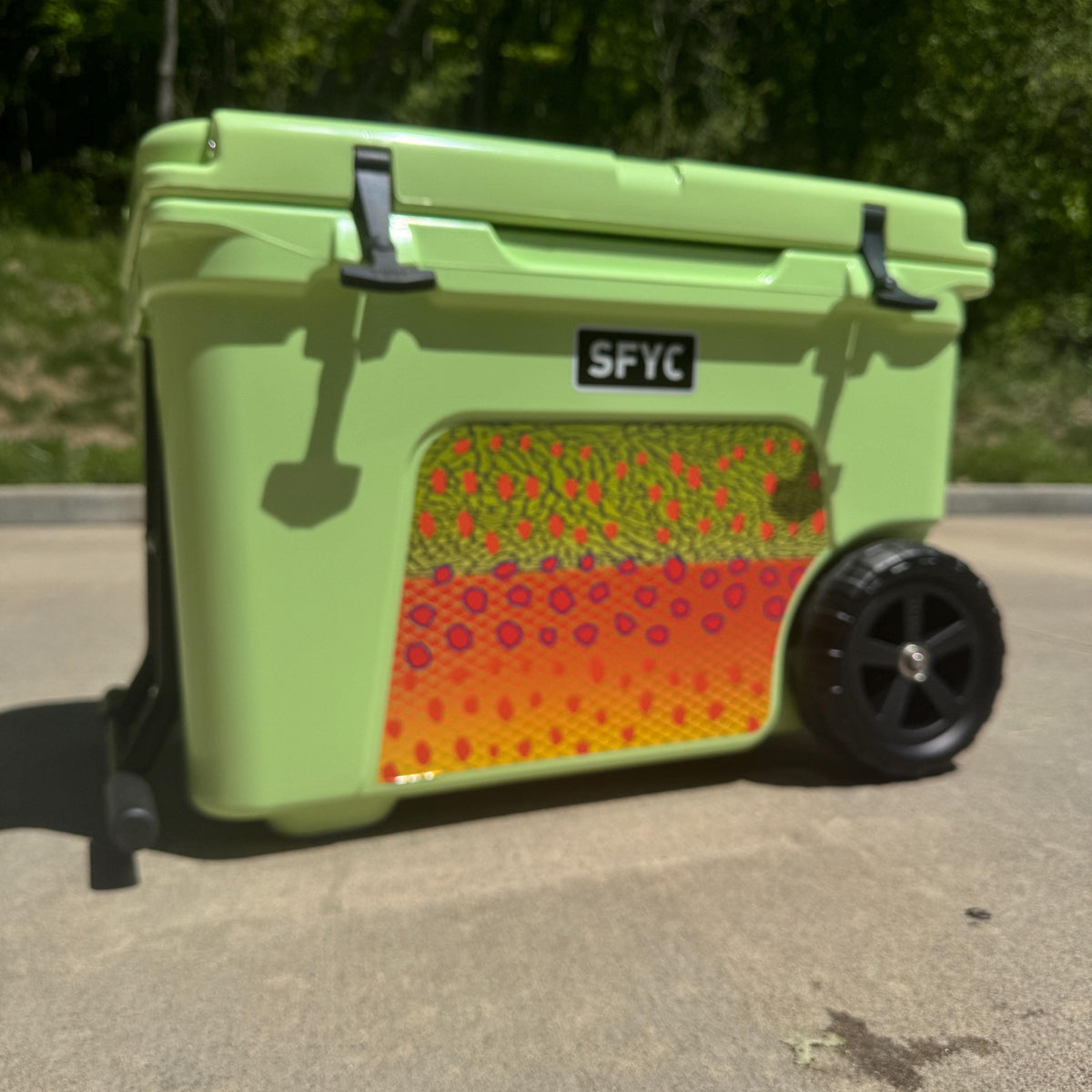 Trout Fish YETI Cooler Front Insert Decal: Custom Name, See an Instant Proof