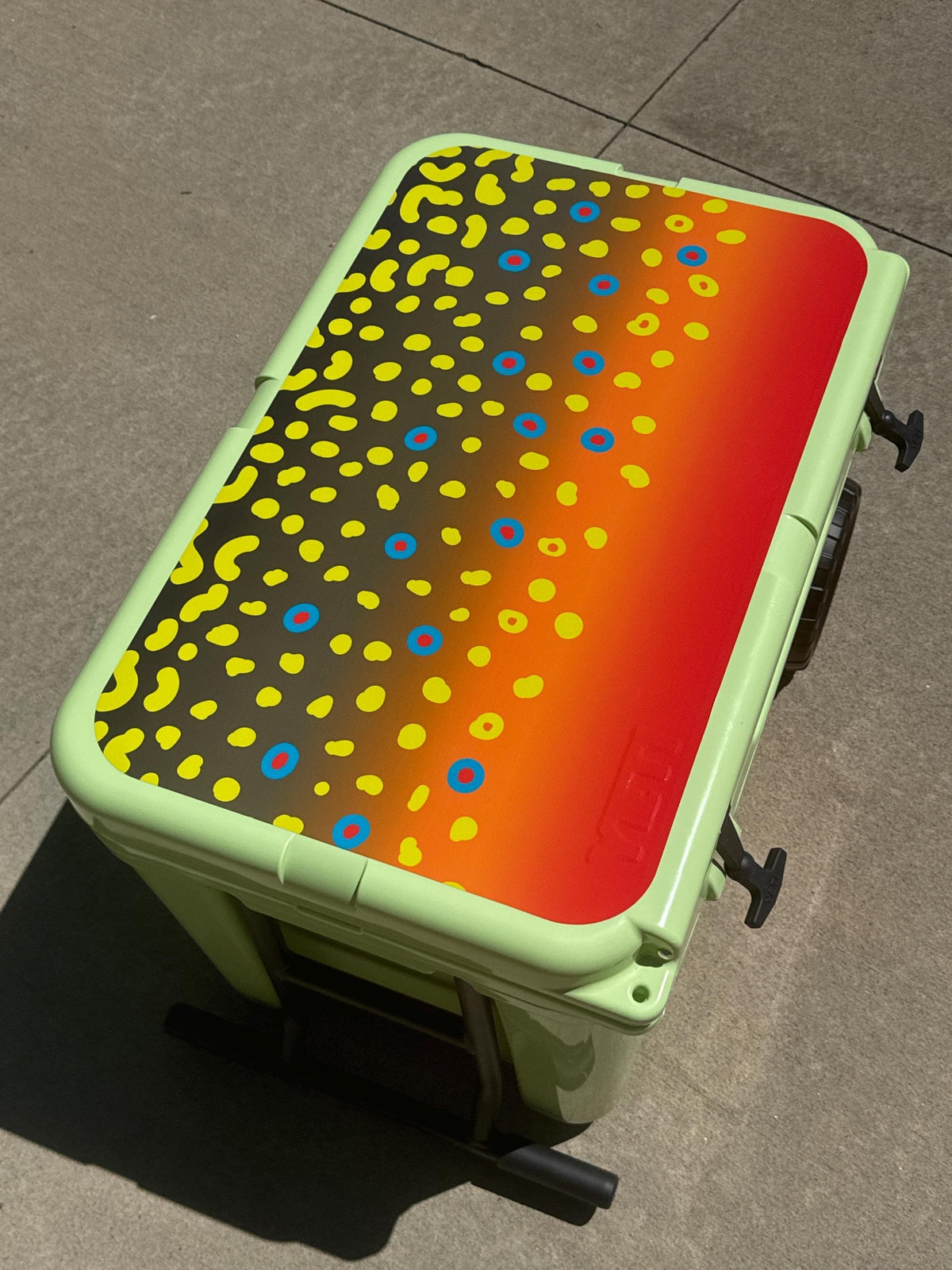 Fish Pattern YETI Cooler Lid Decal: Add Your Wording, See an Instant Proof